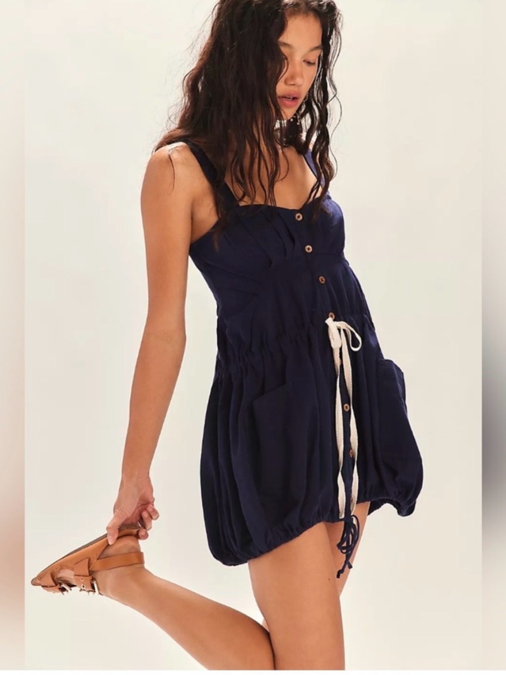 NWT Navy Free People Taste of Sunlight Tunic